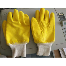 Knit Wrist, Yellow Latex Fully Coated Safety Work Gloves (L032)